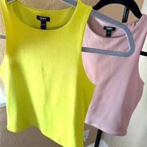 Express Women's Tank Tops - Neon Yellow & Blush Pink